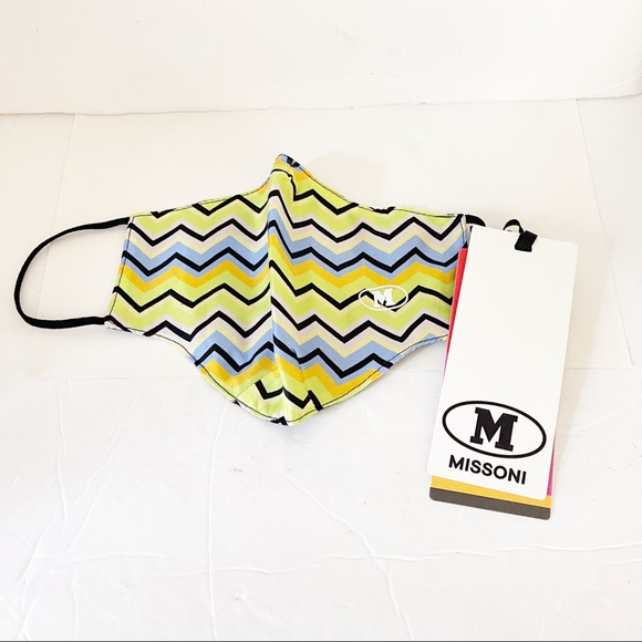 Missoni Multicolor Zigzag Striped Print Adult Face Mask NWT - Picture 2 of 5